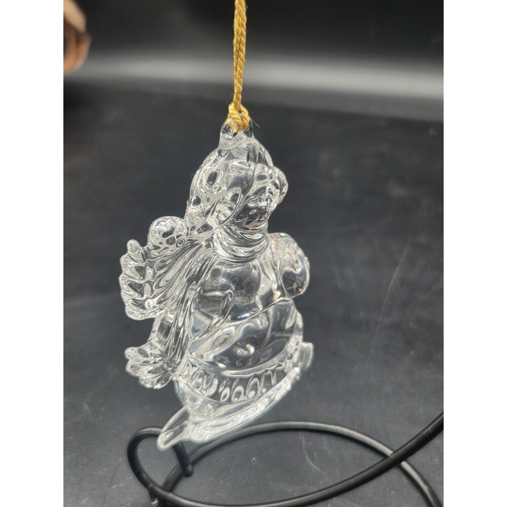 Gorham Lead Crystal Snowman Ornament Germany Vintage 3.5” w/ Tassel NIB